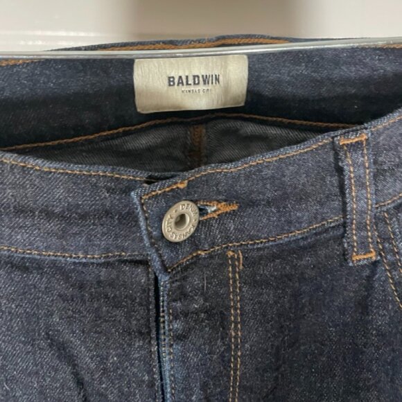 Baldwin Womens Karlie High Rise Cropped Skinny Jean Size 32 Dark Wash Stretchy - Picture 2 of 6